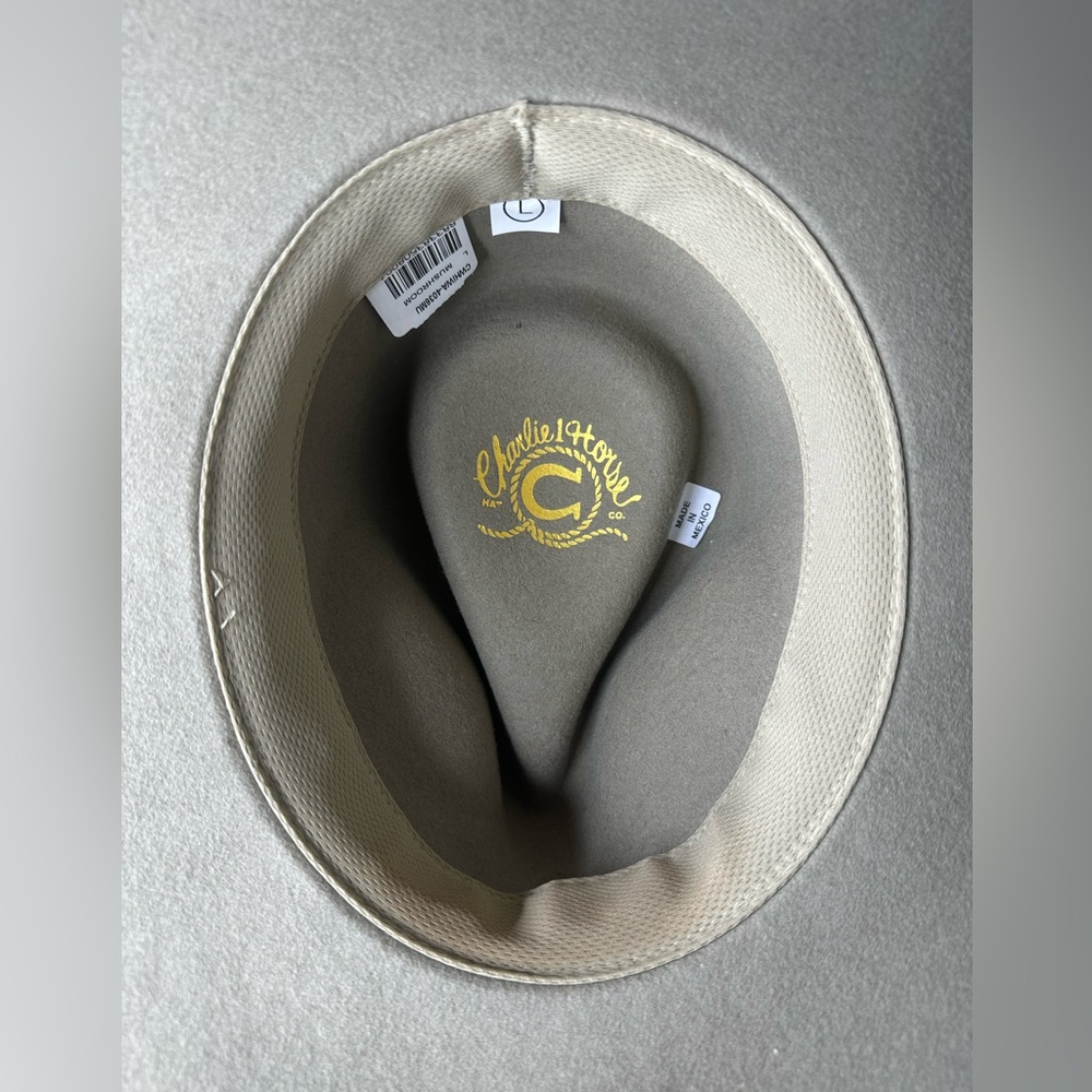Charlie 1 Horse Wide Brim Felt Hat Mushroom– Size Large – Western Boho Style - Picture 7 of 8
